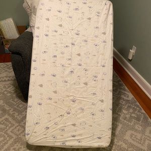 Pottery Barn Baby Crib Sheet - Flannel Blue Owls with Gray Trees
